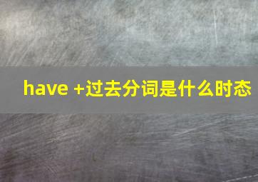 have +过去分词是什么时态